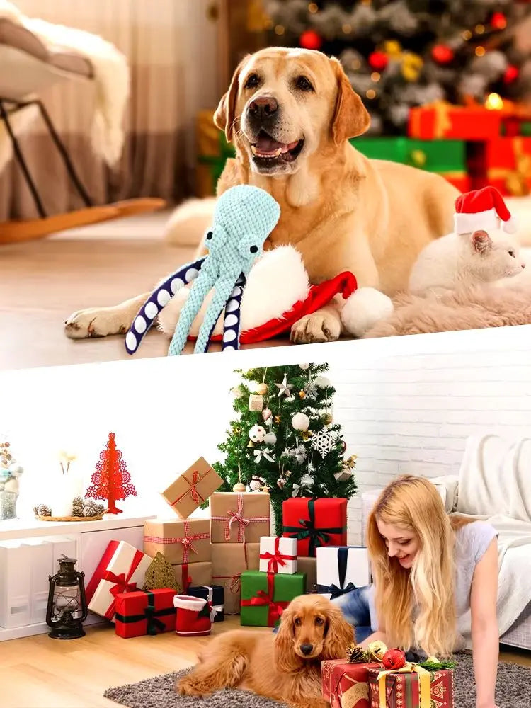 Octopus Dog Toy Plush