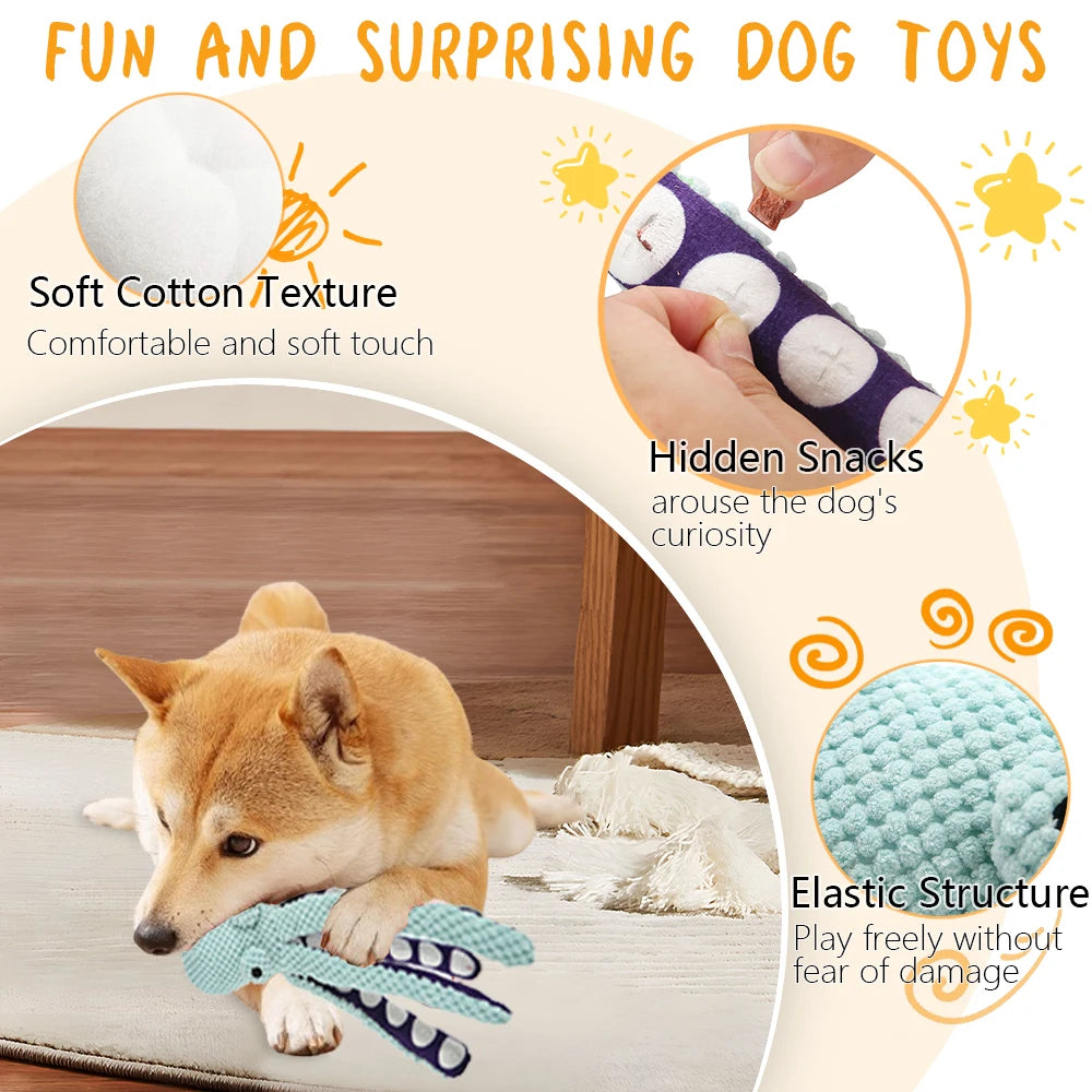 Octopus Dog Toy Plush