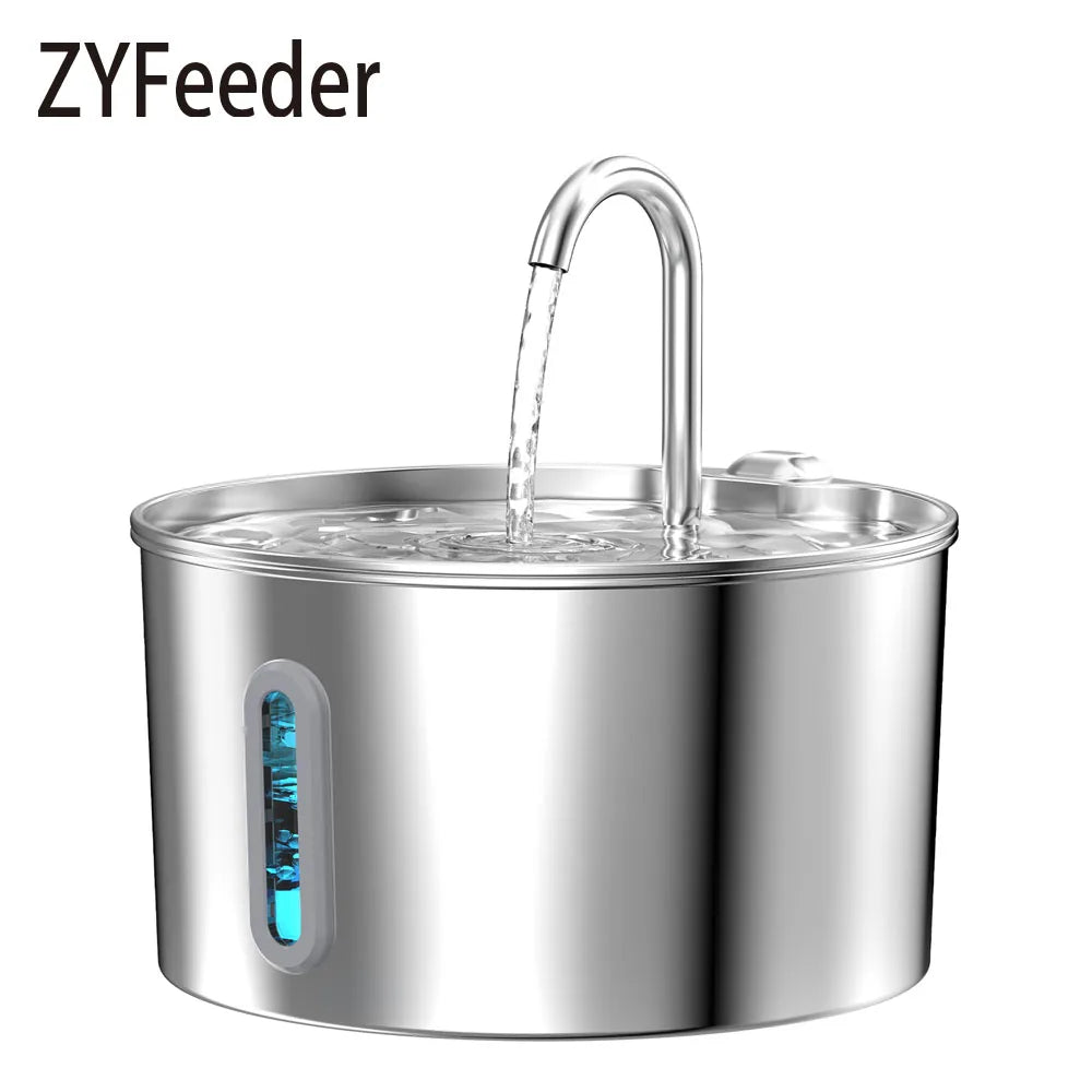 2.2L Stainless Steel Pet Water Fountain