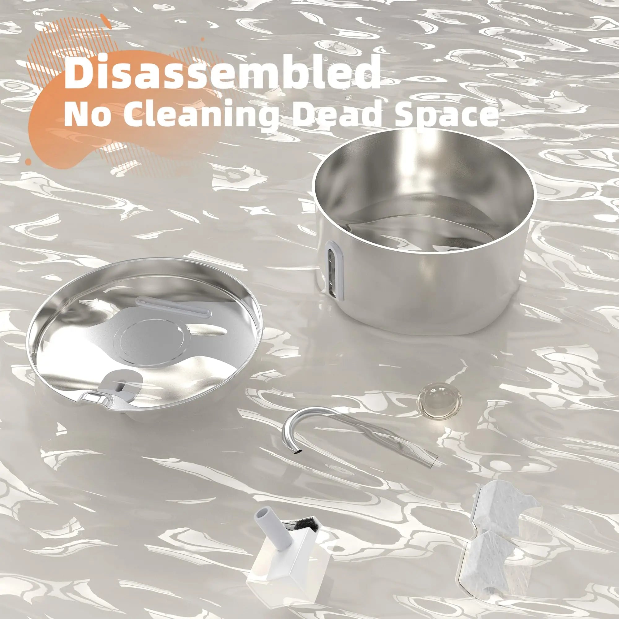 2.2L Stainless Steel Pet Water Fountain
