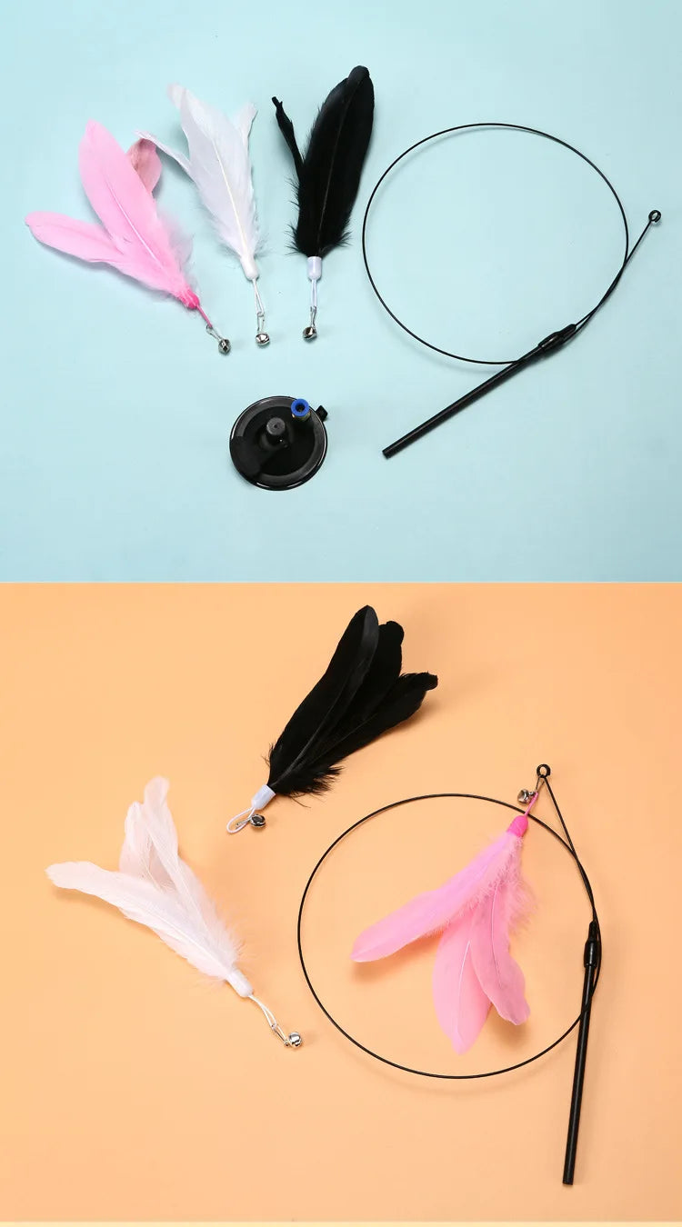 Interactive Feather Cat Teaser Pole