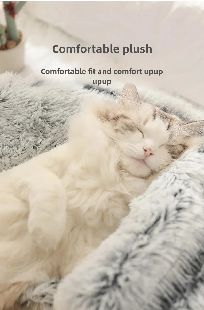 2-in-1 Autumn and Winter Plush Pet Cave Bed
