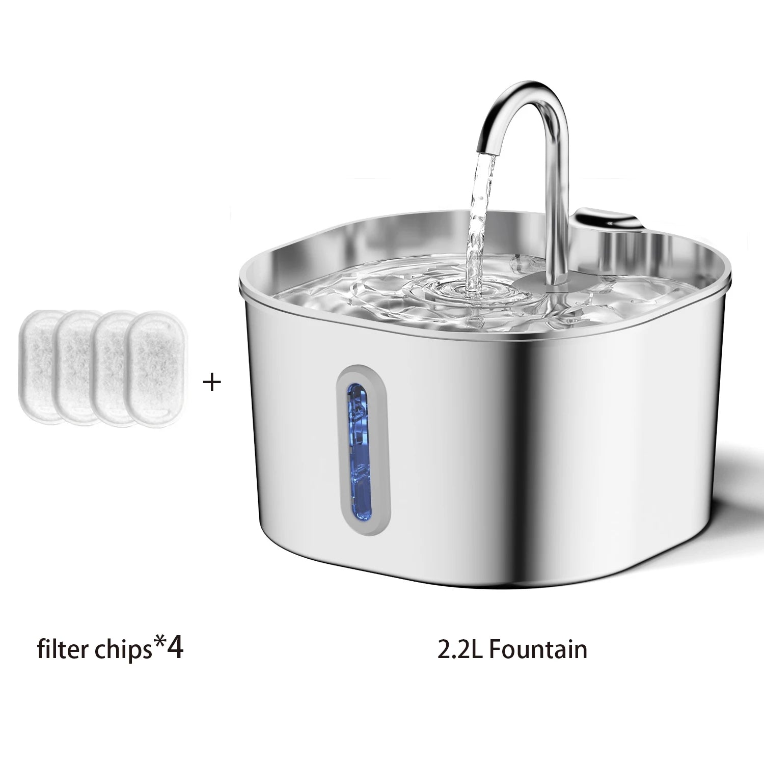 2.2L Stainless Steel Pet Water Fountain