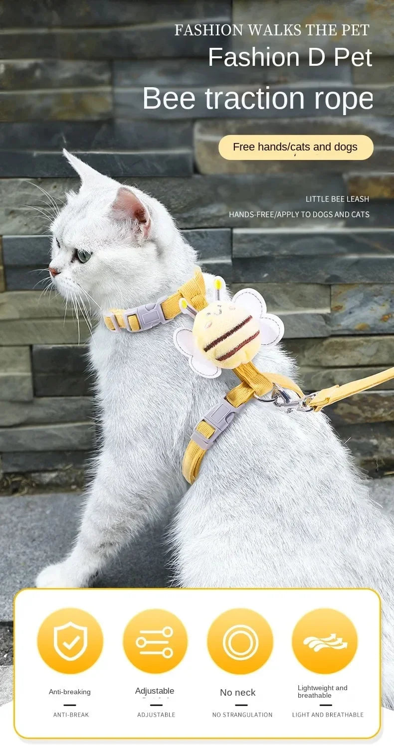 Cute Bee Pet Harness & Leash Set