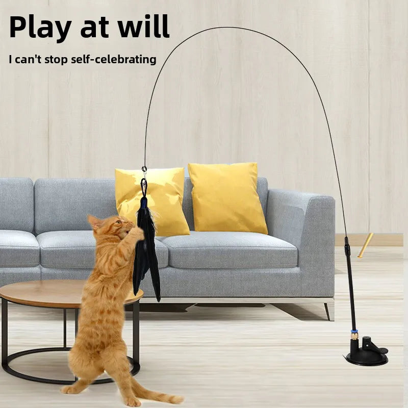 Interactive Feather Cat Teaser Pole