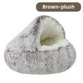 2-in-1 Autumn and Winter Plush Pet Cave Bed