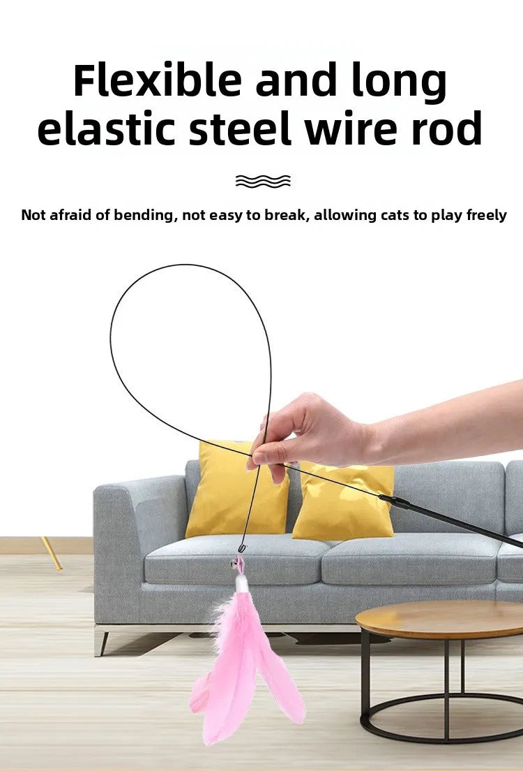 Interactive Feather Cat Teaser Pole
