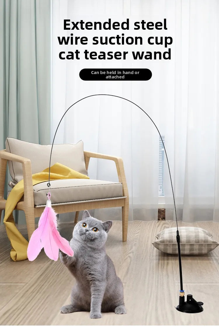 Interactive Feather Cat Teaser Pole