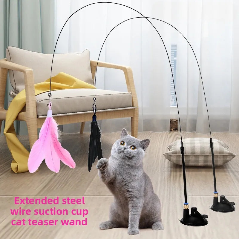 Interactive Feather Cat Teaser Pole