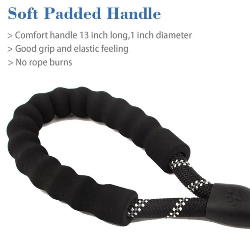 Reflective Padded Dog Leash With Comfortable Padded Handle