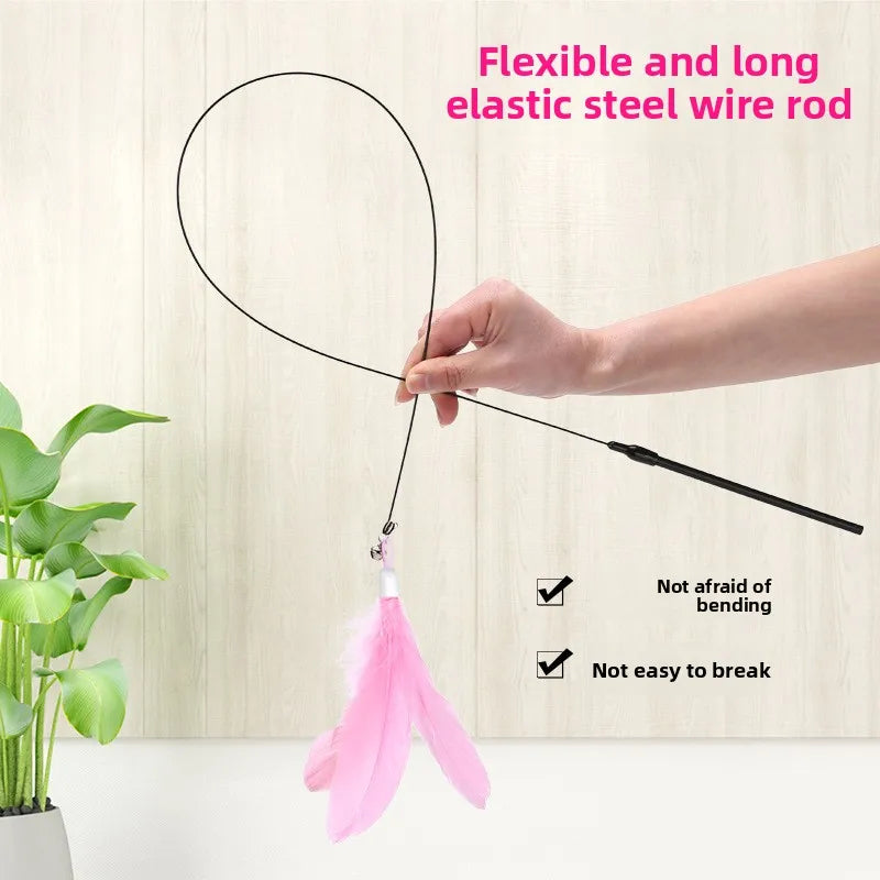 Interactive Feather Cat Teaser Pole