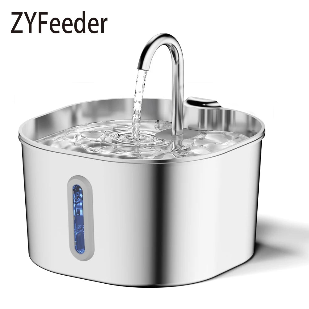 2.2L Stainless Steel Pet Water Fountain