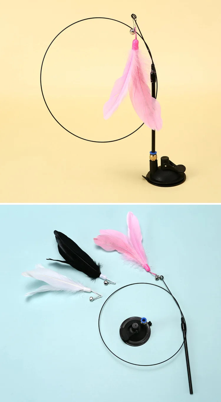 Interactive Feather Cat Teaser Pole